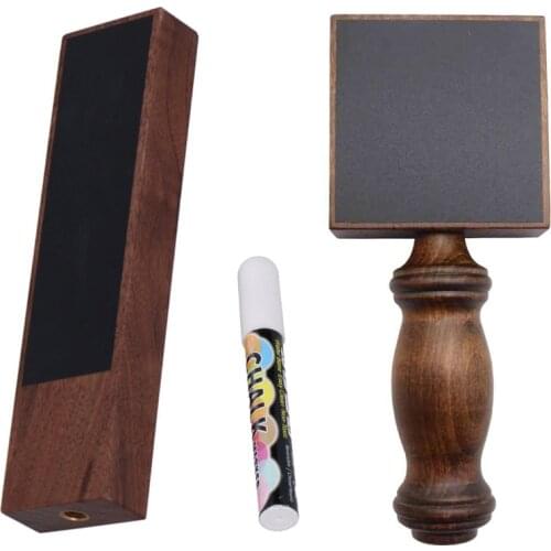 Chalkboard Beer Tap Handles Home Brew Wooden Engraved Tap Bar Tools, Reusable Chalkboard And Pen Beer Faucet Handles Bar Decor