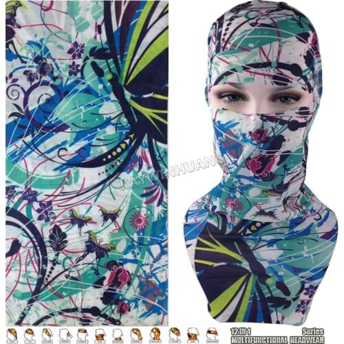 EXPRESS SHIPPING 100pcs/lot(Mix Model OK) Green Butterflies Floral Tubular Multi Function Headwear Scarf Balaclava Beanie Cap