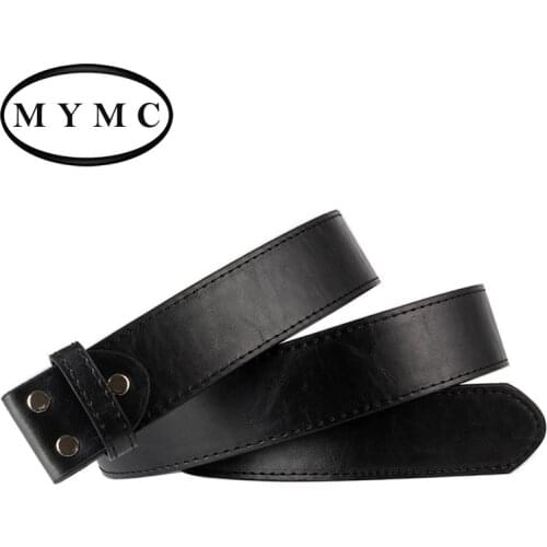 MYMC Mens PU Leather Belt without Buckle DIY Belt Accessories Universal Belts Outdoor Handmade Homemade Waist Band 3.8cm Width
