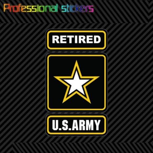 Retired Army Sticker Die Cut Decal Self Adhesive Vinyl Ranger Stickers for Motos, Cars, Laptops, Phone