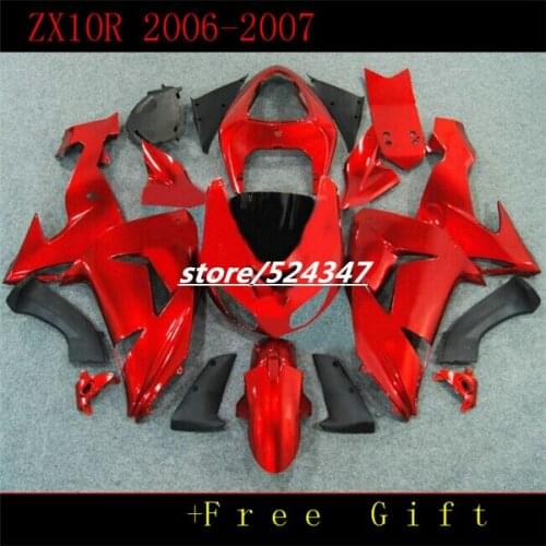 Cheap selling motorcycles For Ninja ZX10R 2007 rectification kawasaki Ninja 2006 shallow red fairing body black part three