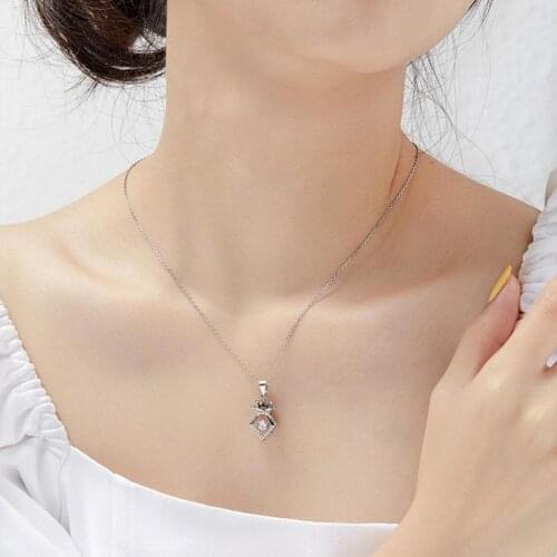 SILVERHOO New Fashion Stylish Elegant 925 Silver Women Necklace Hollow Crown Neck Decoration Rhinestone Clavicle Girl Necklace