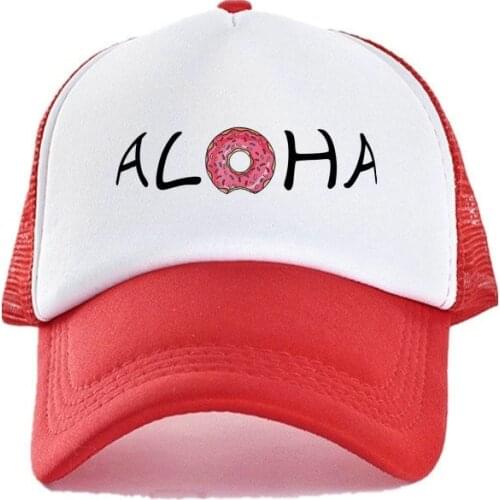 Fashion Aloha Beach Pineapple Trucker Hat Hawaii Coconut Tree Baseball Caps Donut Aloha Friday Breathable Mesh Cap Hat YY417
