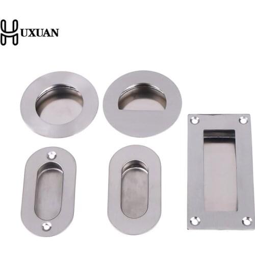 Flush Embed Knobs Kitchen Cabinet Cupboard Door Drawer Nightstand Hidden Handles Wardrobe Sliding Recessed Pull Stainless Steel