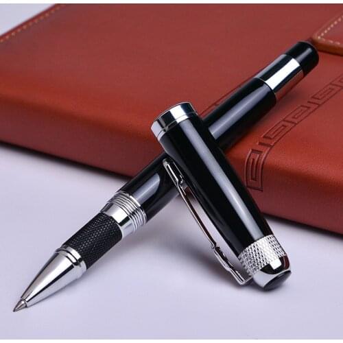 Silver Black Monte Roller Ball Pen with Refill School Office Supplies Ballpoint High Quality for Friend Business Gift