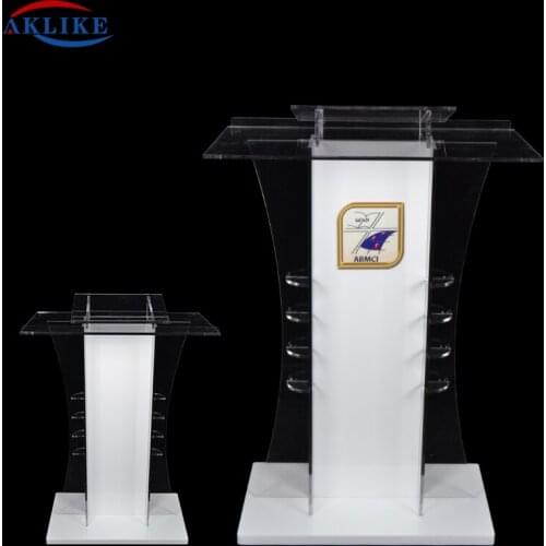 Modern Podium Gift Display Stands jewelry Acrylic Displays Aklike Stand Speaker For Church With Shelf Concert Lectern For Spee