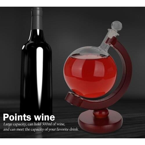 500ML Globe Wine Decanter Bottle Wine Glass Whiskey Bottle Crystal Glass Transparent Liquor Carafe Dispenser Bar Glassware