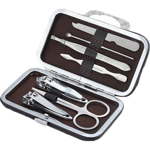 Teemo 7pcs/set New Manicure Nail Clippers Pedicure Set Portable Travel Hygiene Kit Stainless Steel Nail Cutter Tools Set