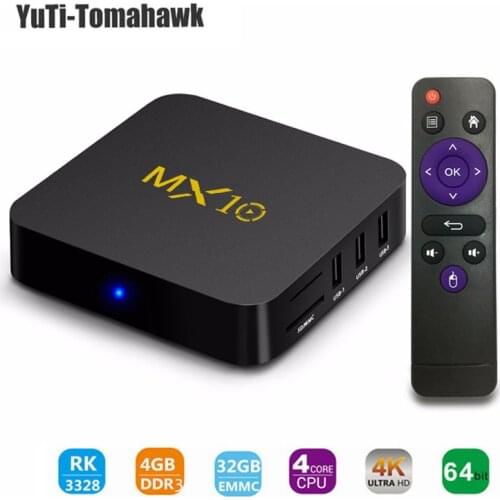 TV BOX,MX10 Android 8.1 MiNi PC, DDR3 4GB 32GB Support 2.4G Wifi Connected 64bit Quad-Core 3D 4K HDR Video Playing TV box