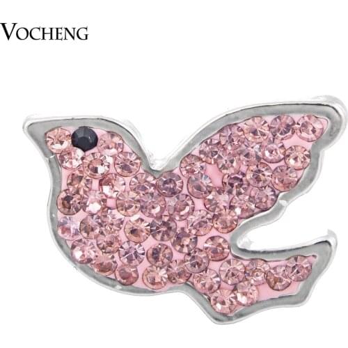 Vocheng Snap Charms 18mm Bird Inlay 3 Colors Crystal Metal Button Vn-875