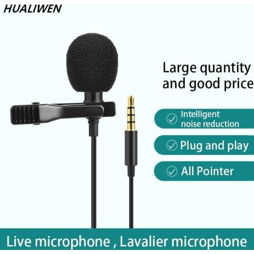 Omnidirectional metal microphone 3.5mm tie clip microphone computer laptop mobile phone mini audio microphone