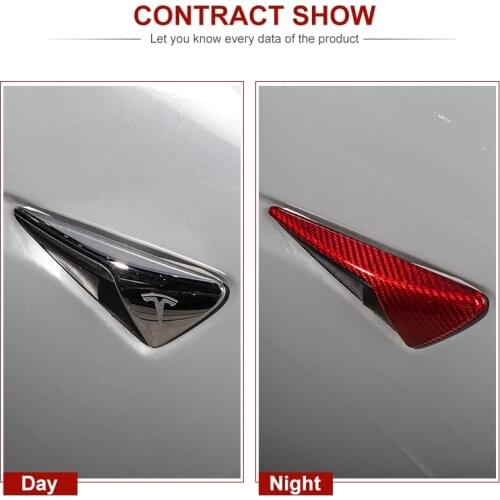 Vxvb New For Tesla Model 3 S X Y 2020 Accessories Real Red Carbon Fiber Car Body Camera Protective Cover Model3 Three accessory