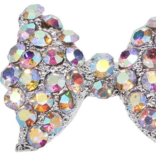 10 Pcs 3D Rhinestone Bow Tie Shape Nail Art Tip Glitter Decoration DIY Bowknot Manicure Nail