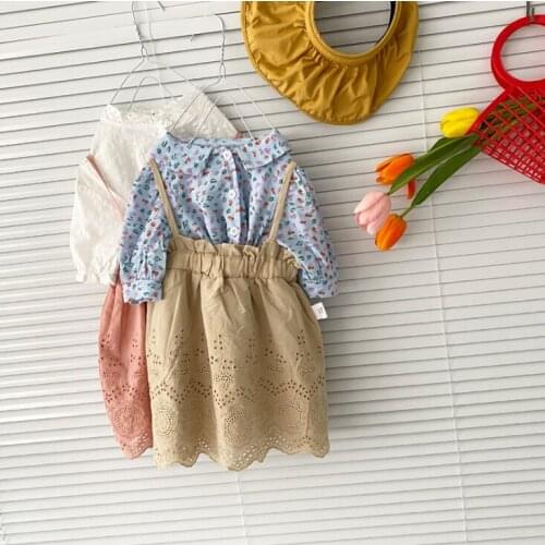 2021 New boys girls 2 pcs set floral shirt+skirt cotton summer soft fashion babys suits