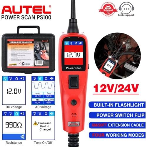 2021 Autel PowerScan PS100 Electrical System Diagnosis Tool Autel PS100 Power Scan Auto Electrical System Testing Function
