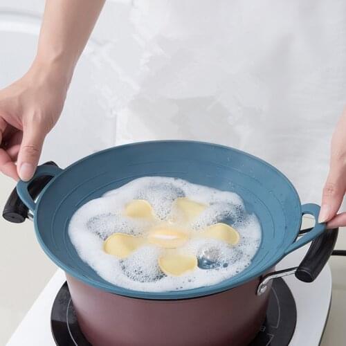 32.5CM Spiil Stopper Lid Cover Silicone Boil Over Safeguard Over-Boiling Anti Spiill Lid Cover Pot Pan Lid Cooking Kitchen Tools