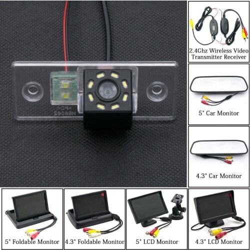 4.3 5 inch Foldable Monitor Wireless 8LED Car Backup Rear View Camera For Skoda Fabia 2008 2009 2010 2011 2012 2013 Octavia RS