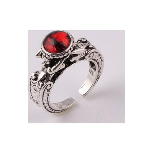 4 Colors Skull Ring Demon Evil Punk Gothic Accessories Male Hip Hop Womens Jewelry 10pc Vintage Lizard Dragon Eye Rings for Men