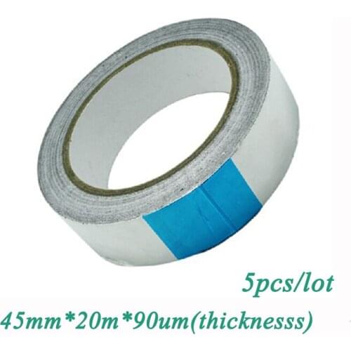 5pcs/lot 45mm*20m*0.09mm Aluminum Foil Heat tape Temporary Exhaust Pipe Ducts Repairs Duct Tape High Temp Resistant
