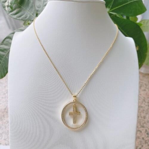 5pcs/lot American Style Cubic Zircon Cross Necklaces