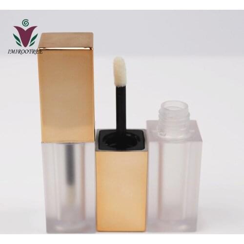 50pcs 6ml Empty Lip Gloss Containers Tube Refillable Plastic Lip Tube with Gold Cap for Lip Gloss Eyeliner Perfumes Eyelashes