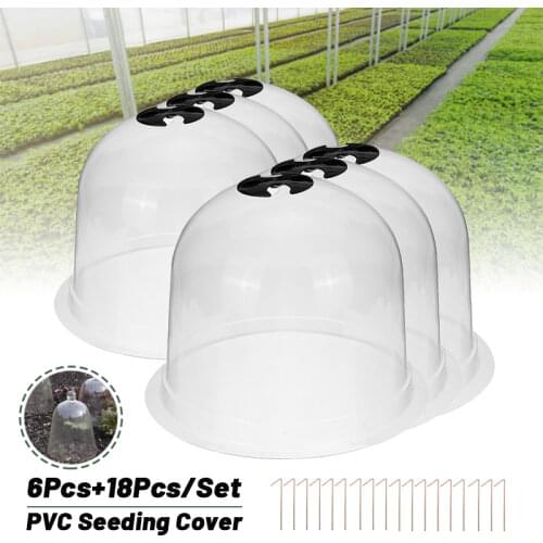 6/12pcs Reusable PVC Plastic Transparent Garden Nursery Cover Greenhouse Garden Plant Cover Anti-frost Heat Preservation
