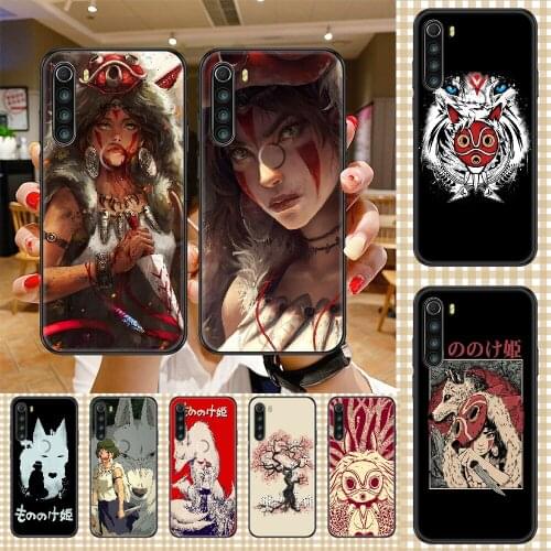 Anime Princess Mononoke Phone case For Xiaomi Redmi Note 7 7A 8 8T 9 9A 9S 10 K30 Pro Ultra black tpu prime silicone shell