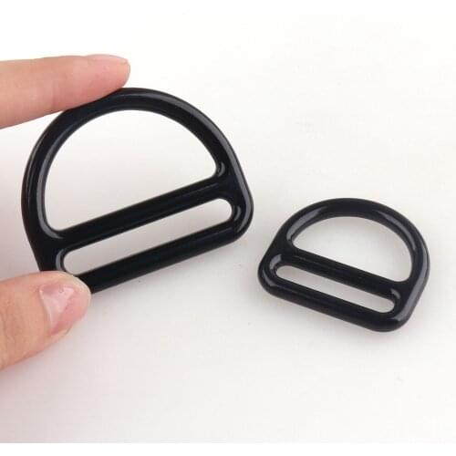 1"-1.5"D shaped Tri Glide Buckle D Hooks Half-round Ring Clasp DIY Bag Strap Hanging Ring Buckles Accessories black