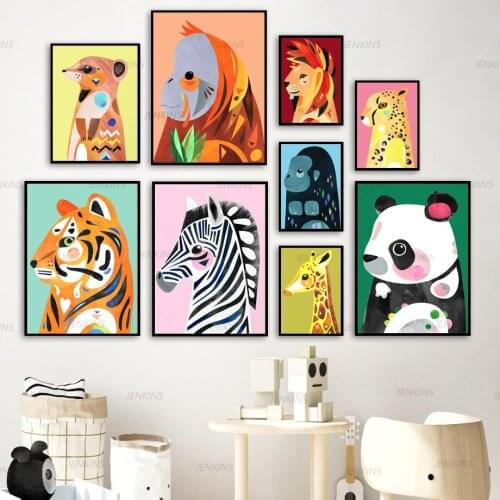Baby Room Animal Wall Posters Decorativos Elephant Wall Art Canvas Painting Nursery Mural Nordic Picture Kids Room Decoration