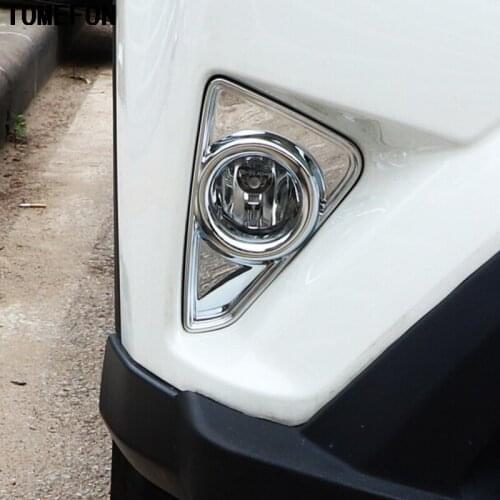 For Toyota RAV4 2016 Chrome 2pcs Car Exterior Front Foglight Cover Moldding Trim Decoration Garnish Accessories