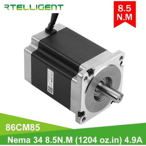 Rtelligent 4pcs Nema 34 7.2A Stepper Motor Driver R86mini with 4pcs Nema 34 Stepper Motor 8.5N.M 8 leads 12.7mm shaft