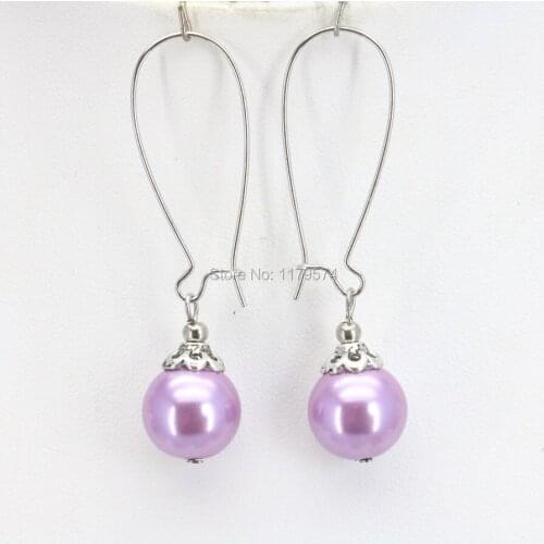 Hot Sale 10mm Purple Glass Round Beads Women Girls Earrings Christmas Gifts Accessories Jewelry Making Wholesale