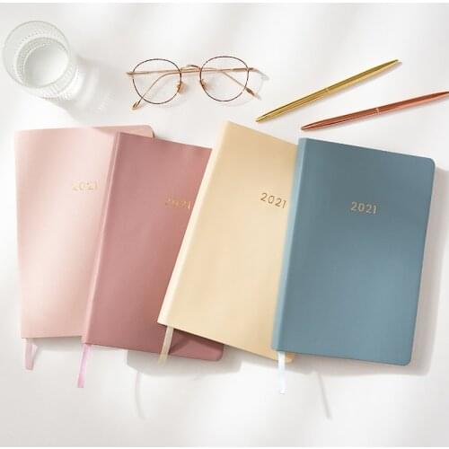 Hot Sale Morandi Custom PU Leather Soft Cover A5 Small Notebooks Rose Gold Diary Journal