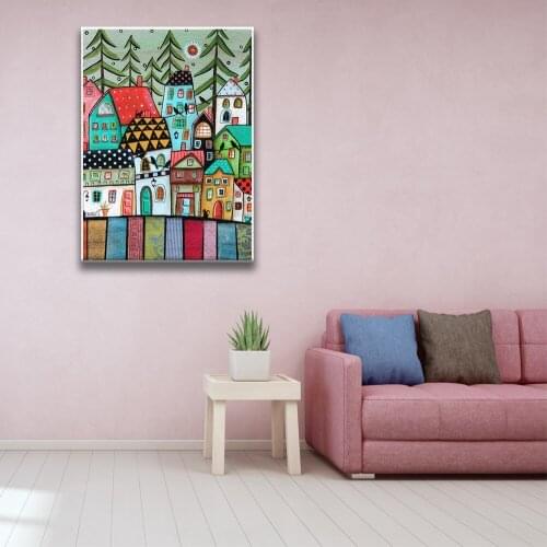 Painting By Numbers Abstract Scenery DIY Handpainted Gift Coloring By Numbers House Picture For Living Room Home Decor Wall Art
