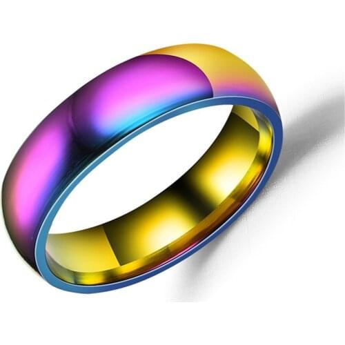 Titanium Steel Colorful Smooth Rings Quanlity Punk 2/4/6MM Vintage Couple Rings For Men Women Lovers Simple Classic Jewelry
