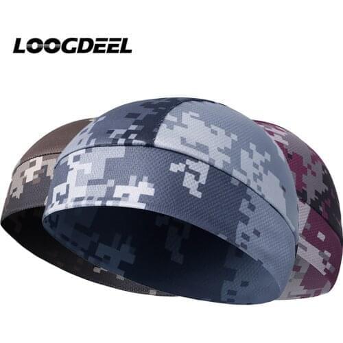 LOOGDEEL Camouflage Cycling Caps Skin-friendly Breathable Quick-drying Fishing Running Head Scarf Anti-UV Bicycle Hats Helmet