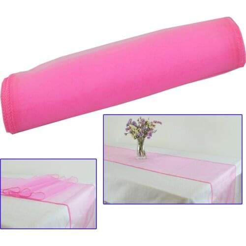 Organza Table Runner Bow Swag Crystal Tulle Plum Sheer Gauze Element Table Runners For Wedding Party Decoration Banquet Supplies