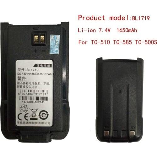 Original BL1719 li-on 7.4V 1650mAH Battery for Hytera HYT Radio TC-518,TC-580,TC-446S TC-510,TC-585,TC-500S Walkie Talkie