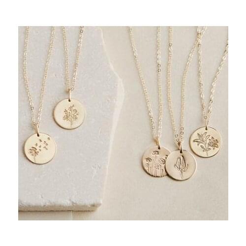 Flower Necklace - Floral Pendant Necklaces - Birthday Gift for Her - Birth Flower Necklaces - Gift for Friends, Sister, Daughter