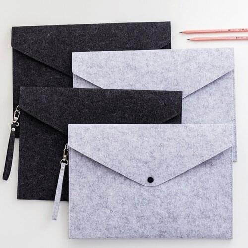 1 Pc Simple One-color A4 Bag Documents Large Capacity, Business Portfolio File Folder Chemical Felt Goods For Filing Documents