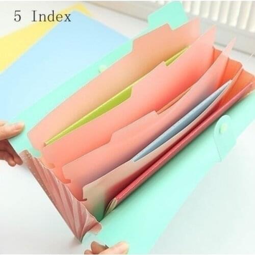 1PC Jelly Color 5-index Expending File Folder Office Supplies Student Stationary A4 Size Letter Size Smile Printing