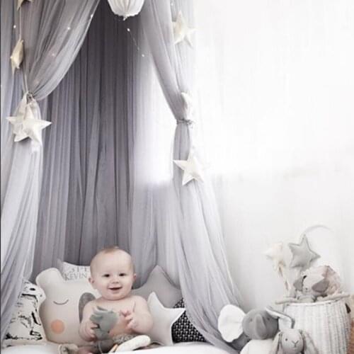 6 Colors Hanging Kids Baby Bedding Dome Bed Cotton Mosquito Net Bedcover Curtain For Baby Kids Reading Playing Home Decor
