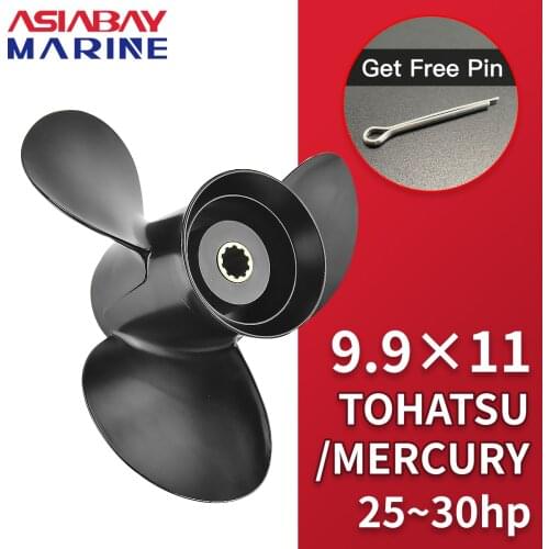 9.9x11 For Tohatsu Mercury Nissan 25hp 28hp 30hp Outboard Screw 9.9*11 Boat Motor Aluminum Alloy Propeller 3 Blade 10 Spline