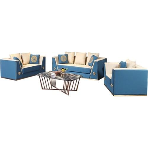 Light luxury leather art sofa combination simple living room villa original designer model room complete furniture