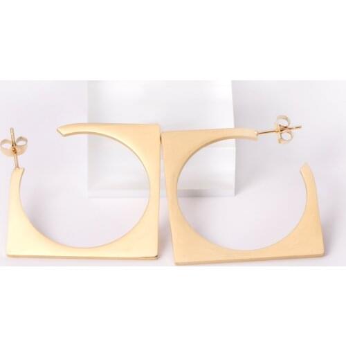 316L Stainless Steel Big Stud Earrings Gold/Silver Color Ear Stud for Women Fahion Jewelry Party Gift Accessories Jewellery