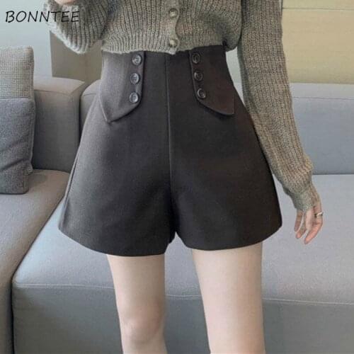 Shorts Women Leisure Abdomen Solid Simple Loose All-match Stylish High Waist Temperament Korean Version Female Trousers Popular