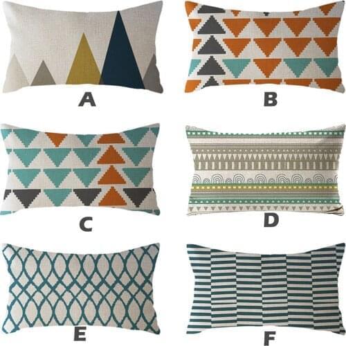 Tops Minimalist Geometric Rectangle Cushion Cover Room Decor Fashion 30x50cm Linen Pillow Case Home Decoration Accessories
