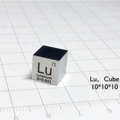 10mm Mirror polished Lutetium (Lu) Metal Cube 99.95% Pure for Element Collection