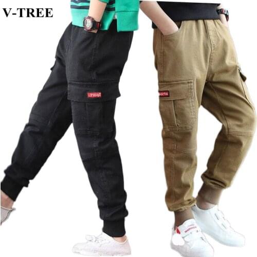 3-12T Boys Pants Loose Leisure Pants For Boy Thicken Teenager Trousers 2 Color Leisure Children Sports Pants Baby Joggers