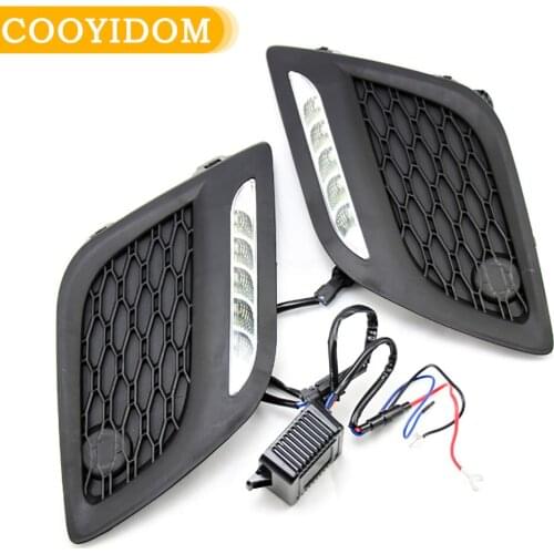 1Pair Left Right Car LED DRL Daytime Running Light Daylight Fog Lamp Dimmed Function For Volvo XC60 2011 2012 2013 car-styling